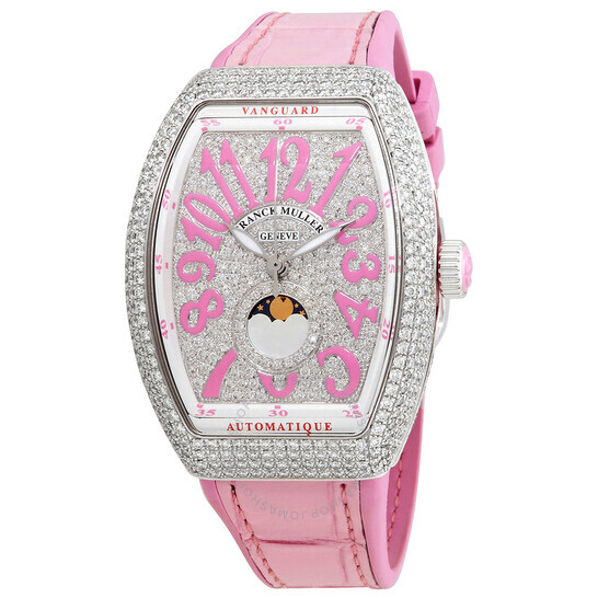 Franck Muller Vanguard Automatic Diamond Silver Dial Ladies Watch
